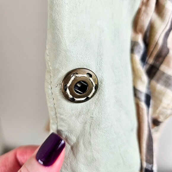 Hettabretz | Archival Goatskin Leather & Linen Paneled Blazer | Made in Italy - Picture 9 of 12